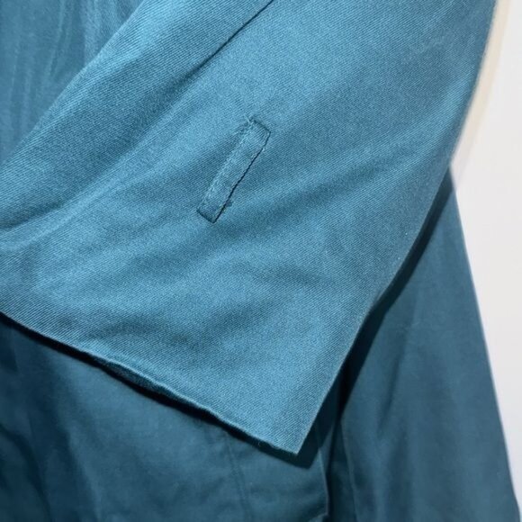 J.G. Hook Womens Teal Trench Coat Size 6 Demi Petite Polyester Wool Blend - Picture 8 of 12